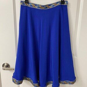 Beautiful and fun A-line skirt. Blue. Small. Pre-owned.